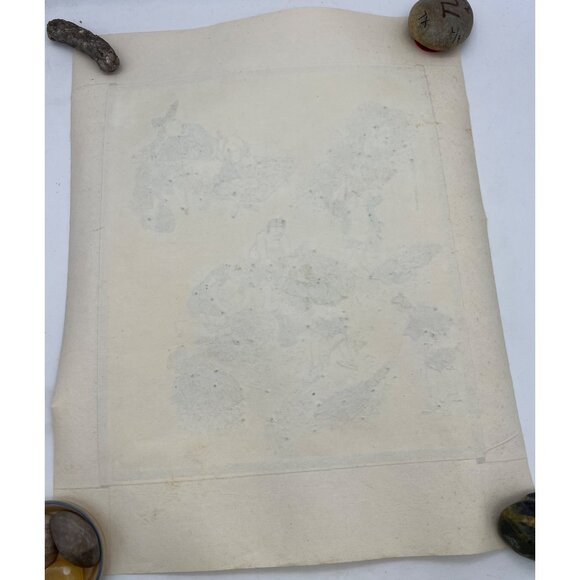 Vintage Korean Silk Embroidery Rice Harvest Scene With Yangban Overseer Panel - Picture 7 of 7